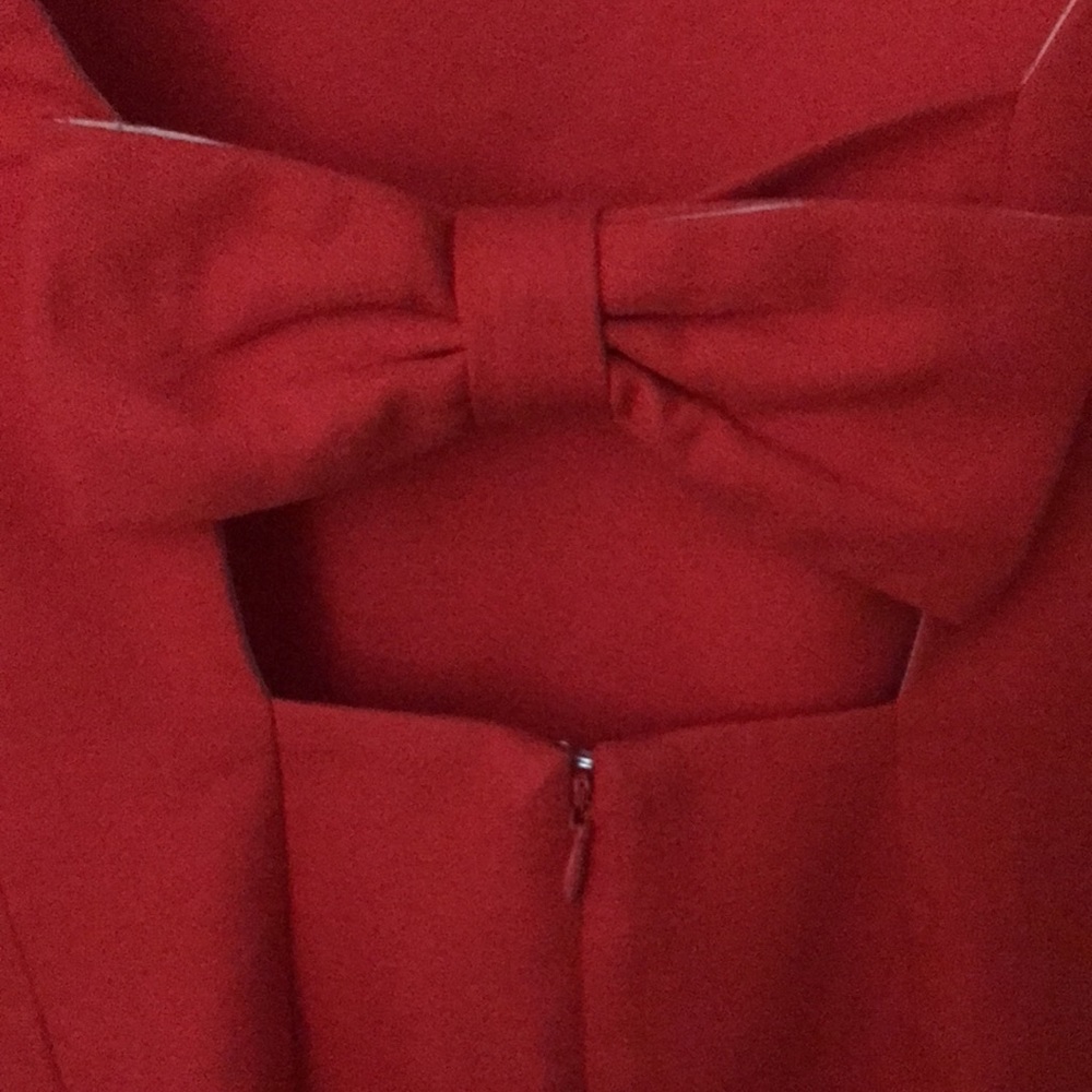 Anthropologie Bow Back Shift Dress Size 2 Red - Picture 7 of 14